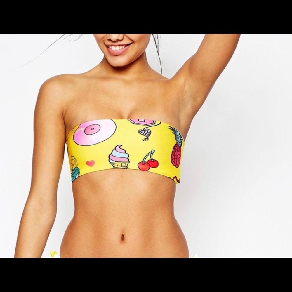 NWT Wildfox Slim Stripe Reversible Bandeau Bikini